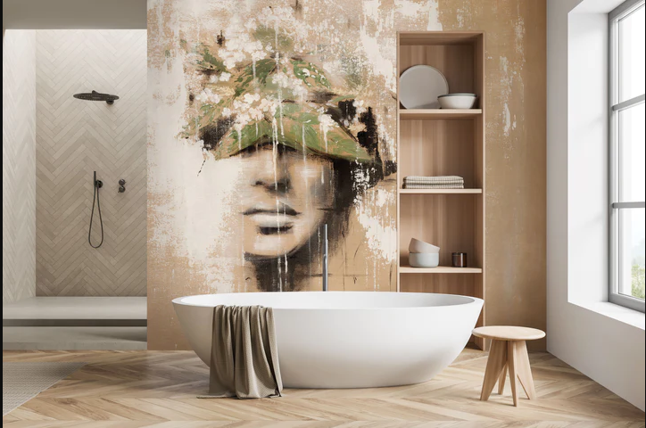 Wodoodporna tapeta do łazienki od marki Wall Art, którą możesz dopasować do wymiarów swojej łazienki
